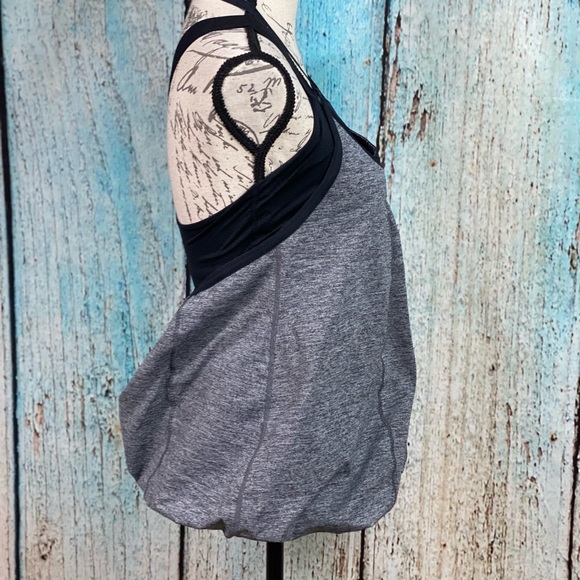 SOLD LULULEMON Static Gray Black Awareness Bubble Tank - Picture 9 of 12